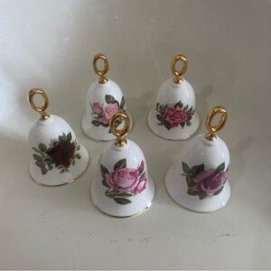 LOT OF 5 Danbury  Mint American  Rose " Collection Bells Limited Edition